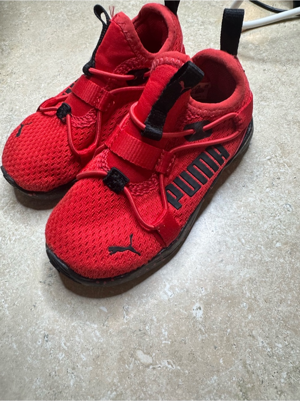 Puma Kids Red and Black Slip-On Athletic Sneakers